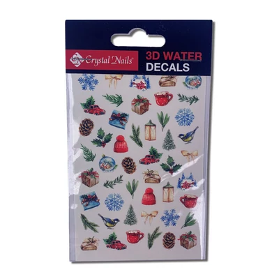 Vizes köröm matrica 3D - téli hangulat