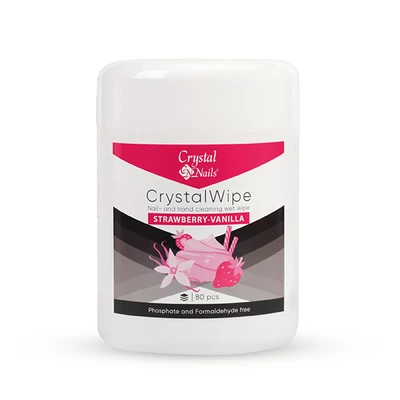 CrystalWipe - Köröm- és Kéztisztító nedves törlőkendő - Strawberry-Vanilla