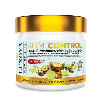 Slim Control - Testsúlycsökkentést elősegítő glükomannán rost italpor – Cola-Lime ízű - 300g
