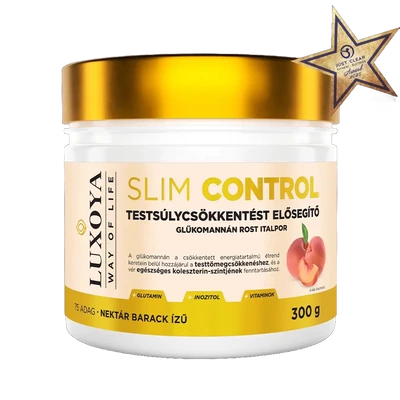 Slim Control - Testsúlycsökkentést elősegítő glükomannán rost italpor – Barack Nektár ízű - 300g