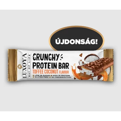 CRUNCHY PROTEIN BAR - ROPPANÓS FEHÉRJE SZELET 45g - Karamella Kókusz ízű