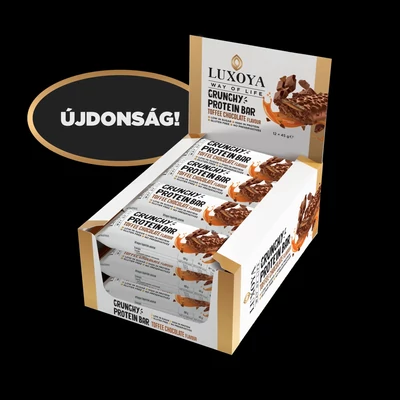 CRUNCHY PROTEIN BAR - ROPPANÓS FEHÉRJE SZELET 12x45g - Karamella Csokoládé ízű