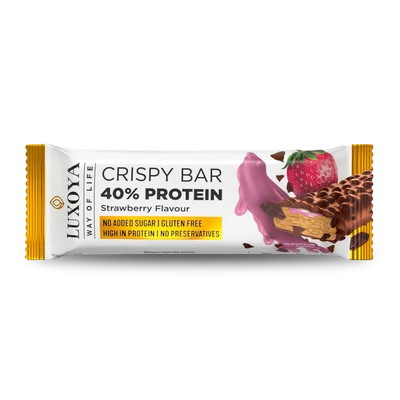 Crispy Bar Roppanós Fehérje Szelet 45g - Eper ízű