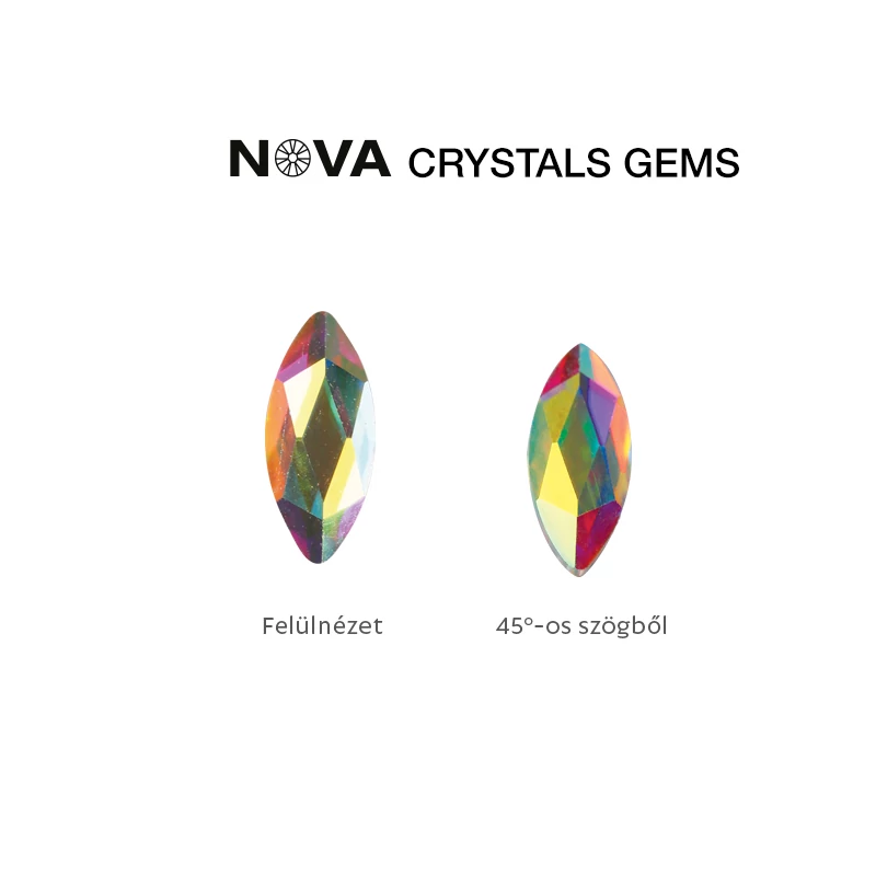 NOVA CRYSTAL GEMS FORMAKŐ - 3,4X8 MM BÚZASZEM (CRYSTAL AB)