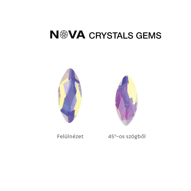 NOVA CRYSTAL GEMS FORMAKŐ - 3,4X8 MM BÚZASZEM (AURORA)