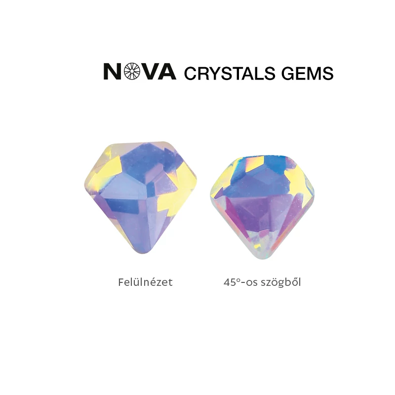 NOVA CRYSTAL GEMS FORMAKŐ - 5 MM GYÉMÁNTALAKÚ (AURORA)