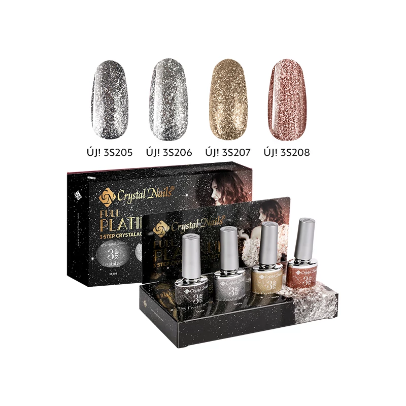 Full Platinum 3 STEP CrystaLac készlet (4x4ml)