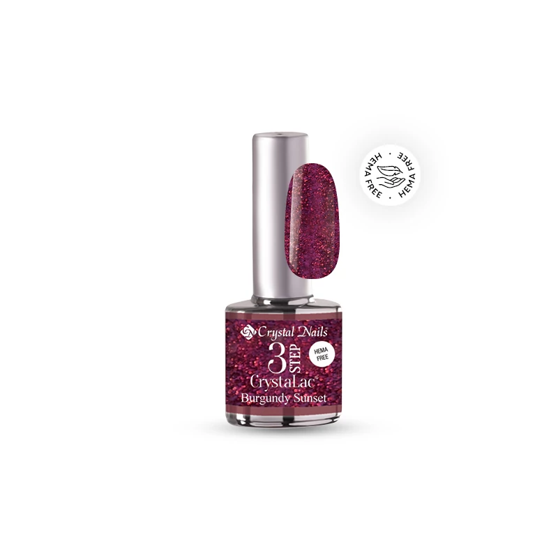 3 STEP CrystaLac - Burgundi Sunset (8ml)