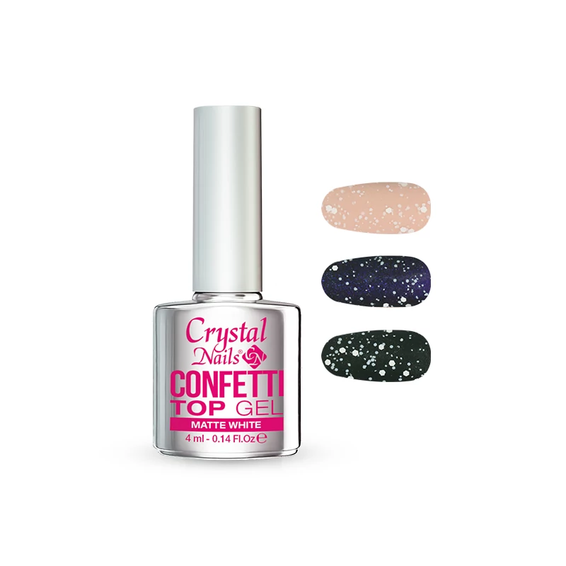CONFETTI TOP GEL - MATTE WHITE 4ML