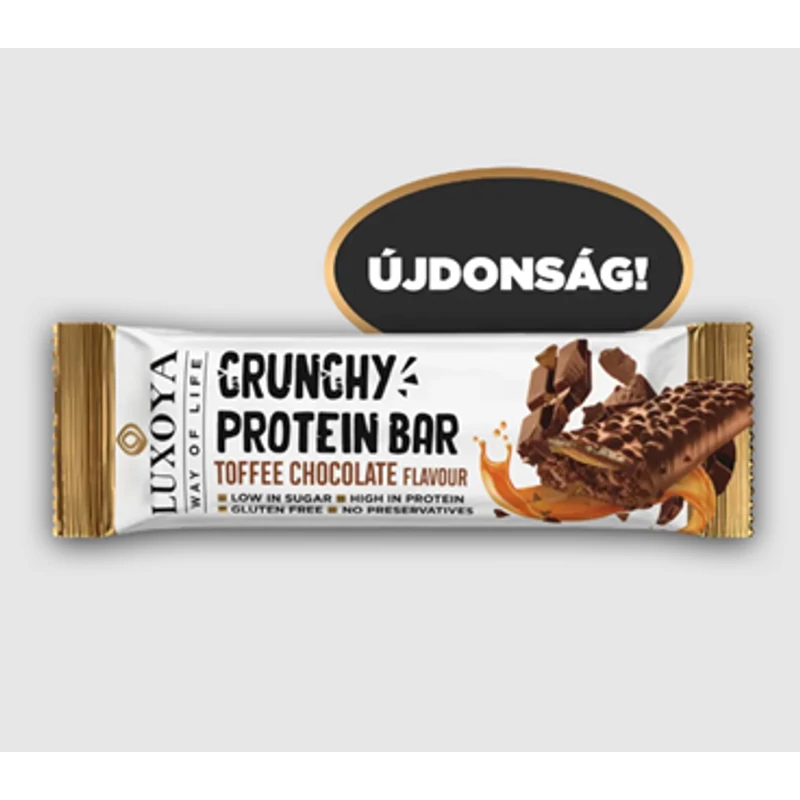 CRUNCHY PROTEIN BAR - ROPPANÓS FEHÉRJE SZELET 45g - Karamella Csokoládé ízű