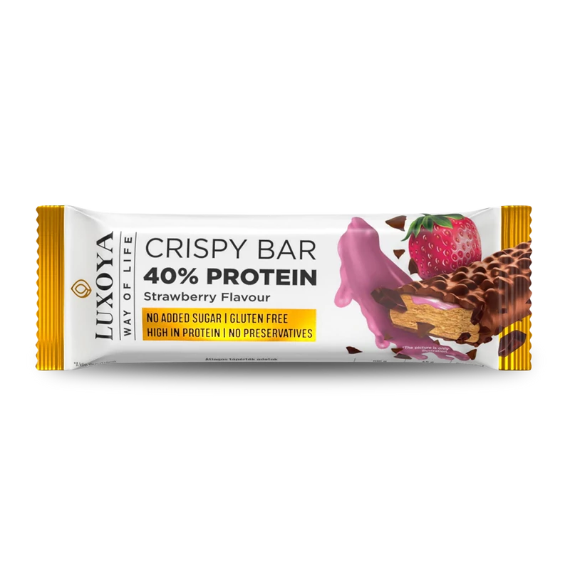 Crispy Bar Roppanós Fehérje Szelet 45g - Eper ízű