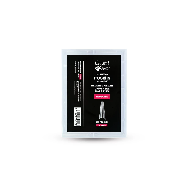 XTREME FUSION ACRYLGEL-HEZ Universal Half REVERSE CLEAR TIP - 120 DB
