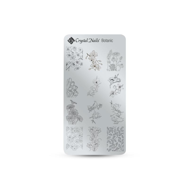 EGYEDI CRYSTAL NAILS KÖRÖMNYOMDA LEMEZ - BOTANIC