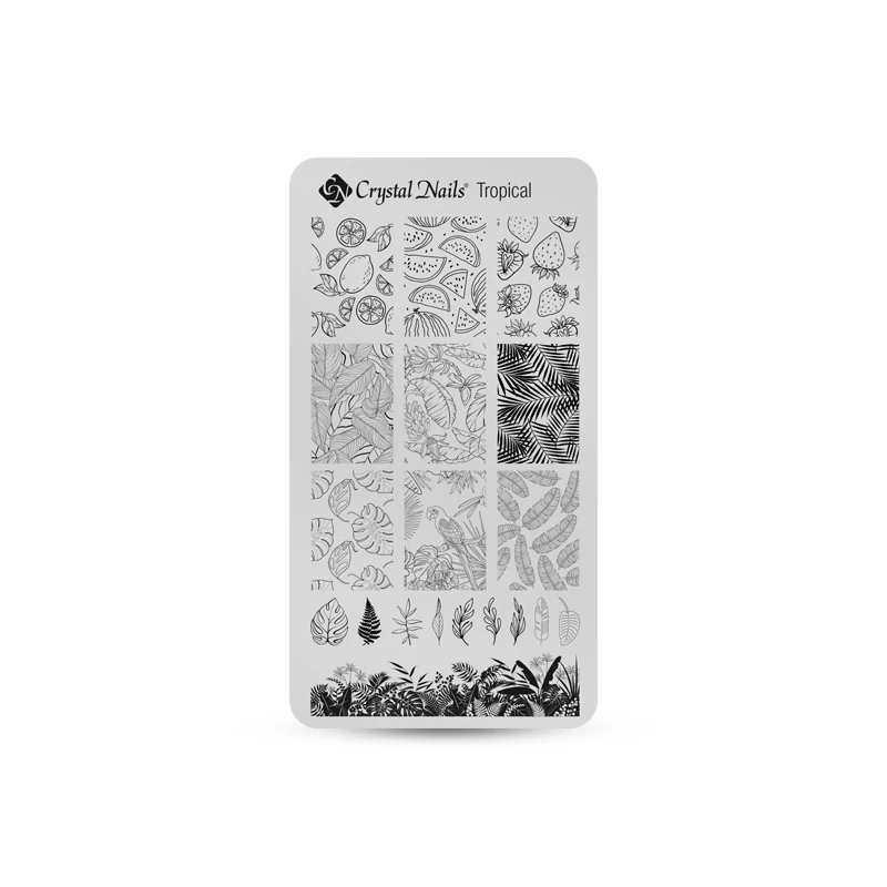 EGYEDI CRYSTAL NAILS KÖRÖMNYOMDA LEMEZ - TROPICAL