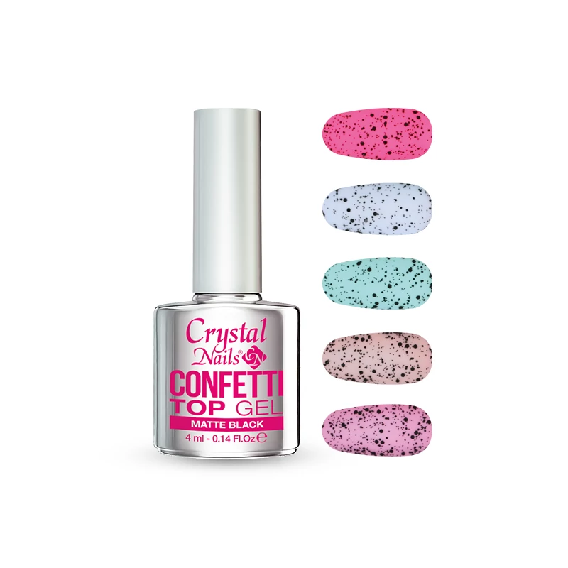 CONFETTI TOP GEL - MATTE BLACK 4ML