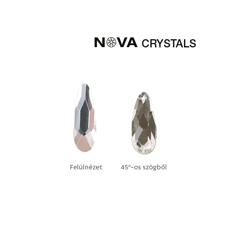 NOVA Crystal Gems Formakő - 2x6 mm csepp (crystal)