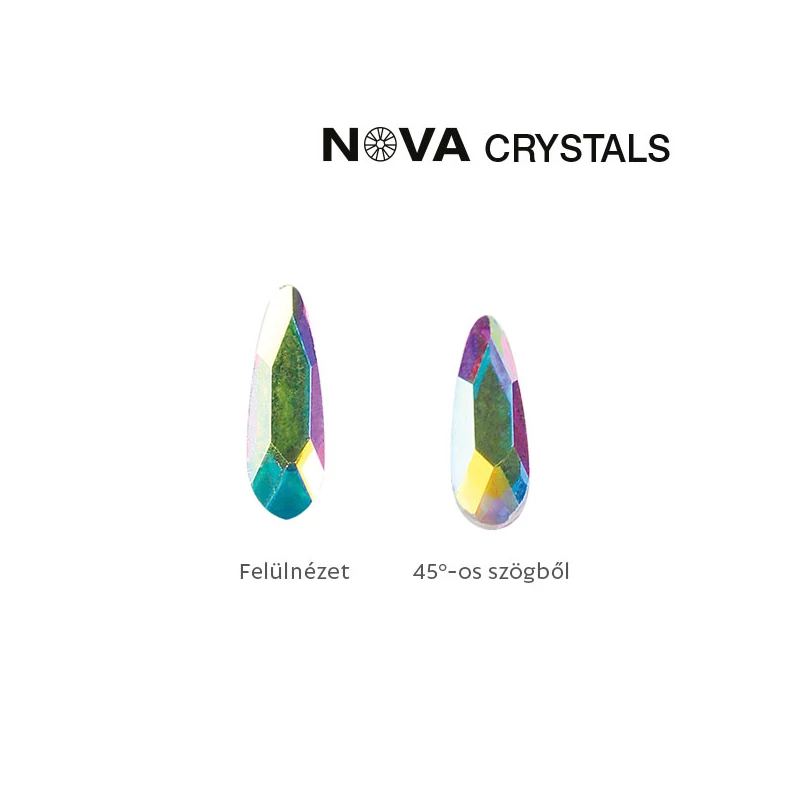 NOVA Crystal Gems Formakő - 2c6 mm csepp (crystal AB)