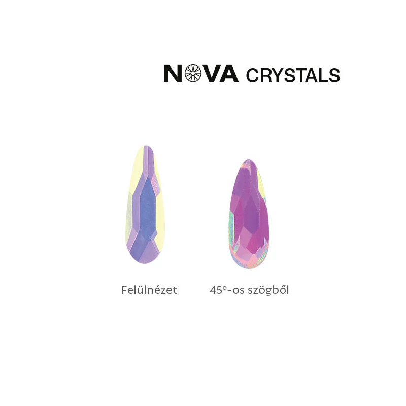 NOVA Crystal Gems Formakő - 2x6 mm csepp (aurora)