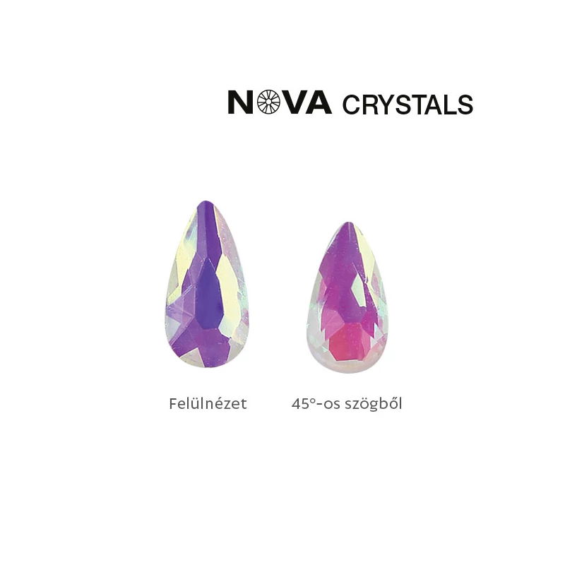 NOVA Crystal Gems Formakő - 5x3 mm csepp (aurora)