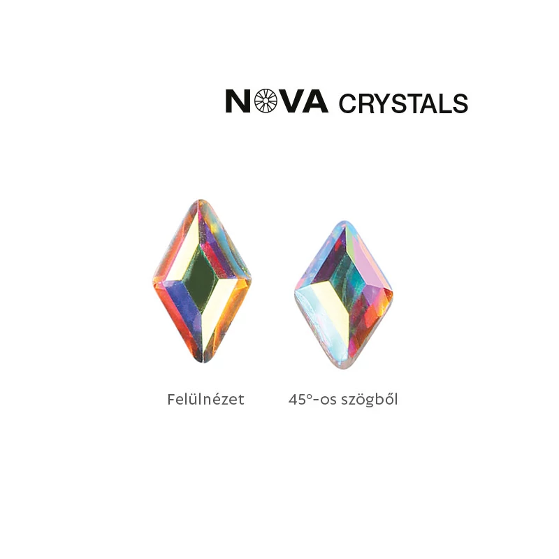 NOVA Crystal Gems Formakő - 3x5 mm rombusz (crystal AB)