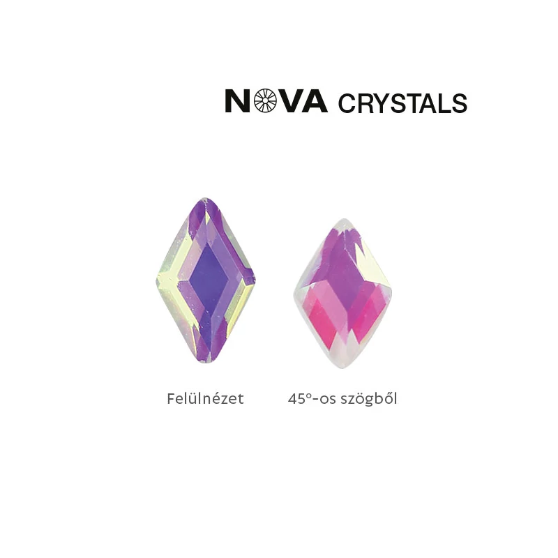 NOVA Crystal Gems Formakő - 3x5 mm rombusz (aurora)